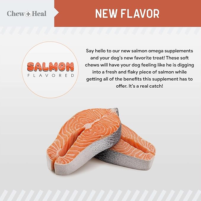 Fish Oil Omega 3 Supplements for Dogs -360 Soft Chew Treats for Skin and Coat -Salmon Oil Blend of Fatty Acids, Omega 3, 6, Vitamins, Antioxidants -Made in USA (2 Packs of 180, Salmon Flavor)-PawvioPets