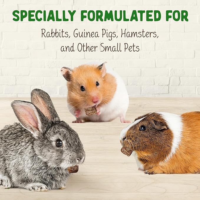 DOC EDDIE'S Digestive Bites - Plant-Based Small Animal Treats for Rabbits, Guinea Pigs, Hamsters, Gerbils, and More - Probiotics Supplement Made with Timothy Hay, Real Fruits, and Veggies-PawvioPets