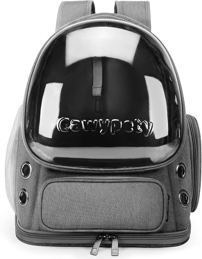 Cat Backpack Carrier, Breathable Cat Carrier Large Space Bubble Pet Backpack for Kitty Small Dog up to 12lbs, Transparent & Foldable Pet Carrier for Travel Hiking-PawvioPets