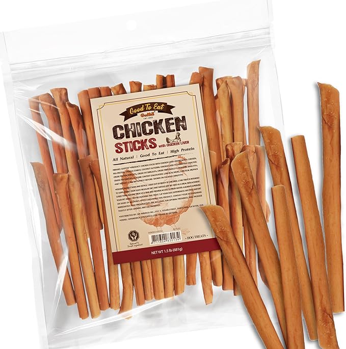 Gootoe Chicken Dog Treats – Chicken Sticks with Chicken Liver 1.5 lb – All Natural, Grain-Free, Low Fat, Premium Training Chews, Healthy & Easily Digestible-PawvioPets