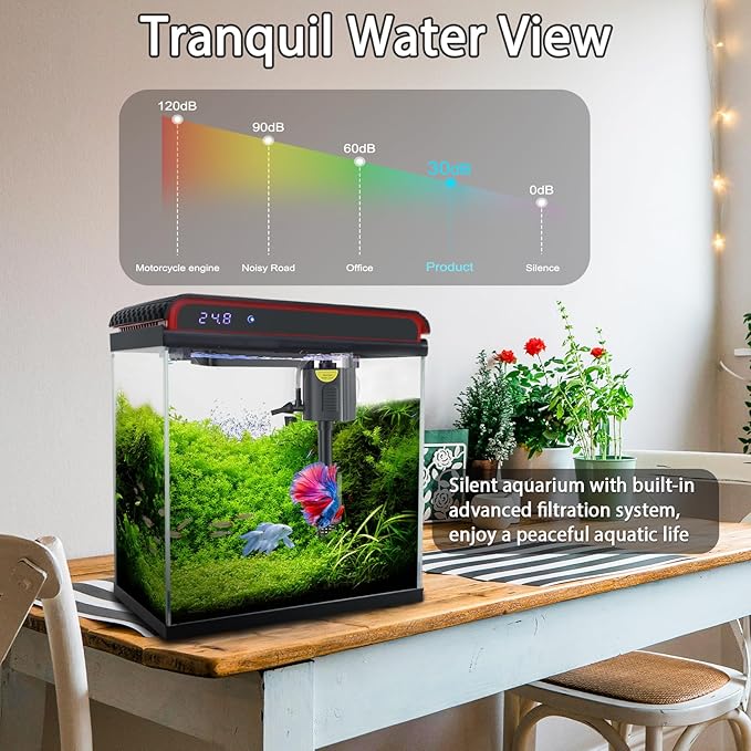 20 Gallon Fish Tank, Large Smart Aquarium with Self-Cleaning Pump 3 Color Lights Water Temperature Detection System, Smart Fish Tank for Betta Shrimp Guppy Goldfish Beta, Home Decor Gift with Tank-PawvioPets