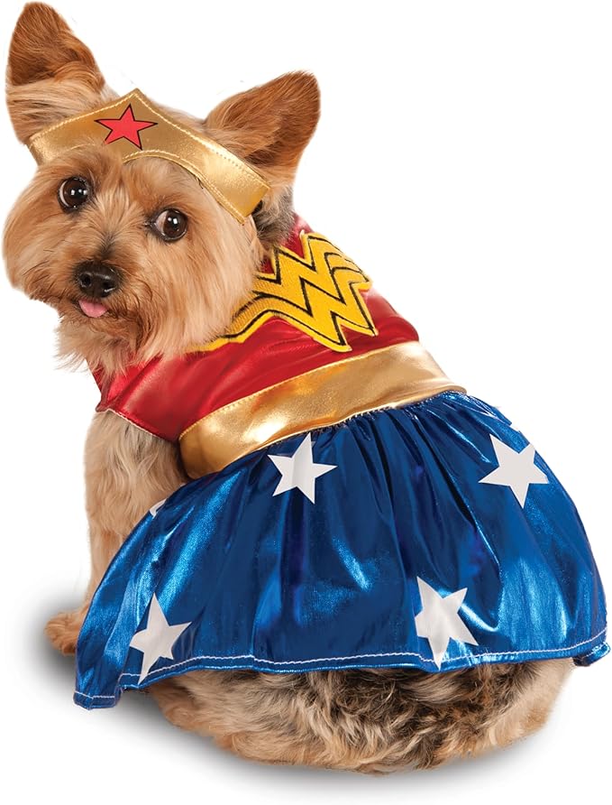 DC Comics: Wonder Woman Pet Costume for For Dogs or Cats by Rubies, XXXL-PawvioPets