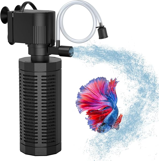 Aquarium Internal Filter for 20-50 Gallons, Ultra-Quiet Fish Tank Filter Biochemical Filtration 320GPH Powerful Pump Submersible Aquarium Filter Tank Clear Air Supply-PawvioPets