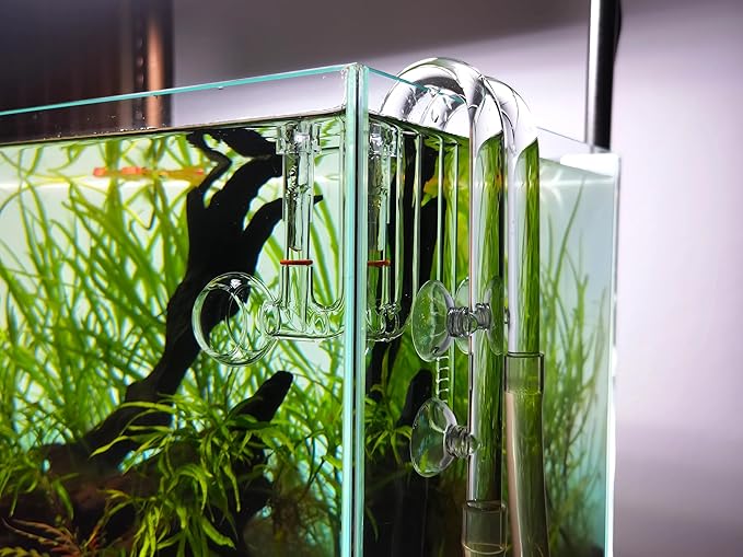 Glass Lily Pipe Spin Outflow with Surface Skimmer for Aquarium Planted Tank (17mm for 16/22mm (5/8'' i.d.) tubing)-PawvioPets