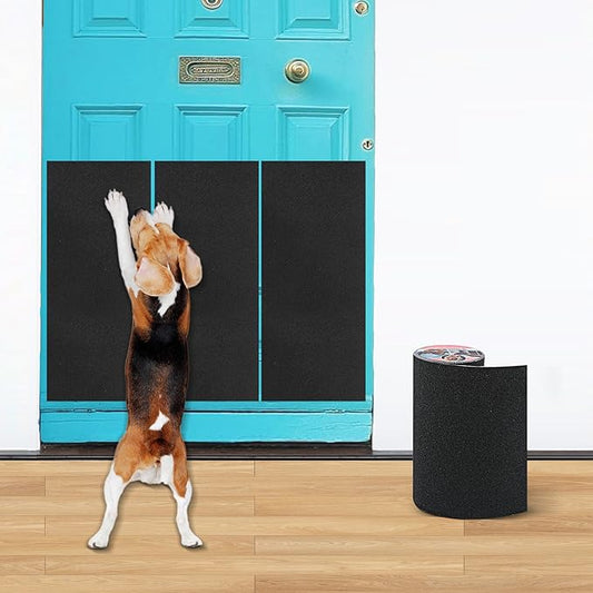 120 Grit Pet Nail Self Adhesive Replacement Emery Paper - Suitable for Small and Dogs with Long Quicks - Scratch Alternatives to Cat and Dog Nail Clippers (10in*13ft, Black, 120 Grit)-PawvioPets