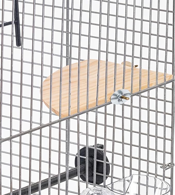 Bird Perch Platform Stand Wooden Parrot Perch Corner 6.7 Inches Fan Shape Playground Cage Accessories Parrot Stand Flat Perches for Bird Cages Corner Shelf for Birds Parrots Hamster Gerbil-PawvioPets