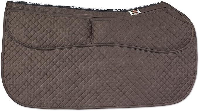 ECP Equine Comfort Products Thermoregulating Western Saddle Pad, Machine Washable Contoured Fit, Water Absorbing, Therapeutic, Shock Absorbing with Adjustable Memory Foam Shims-PawvioPets