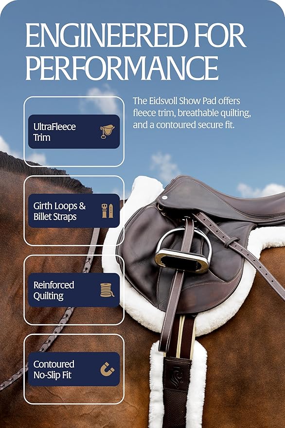 Equinavia Eidsvoll Shaped English Saddle Pad for Show Jumping with Ultra Fleece Trim-PawvioPets