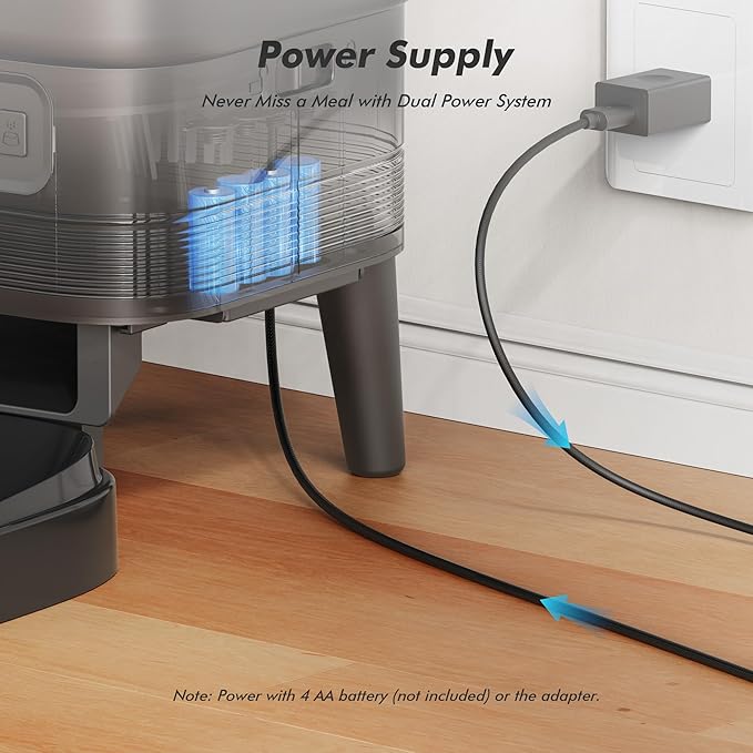 Automatic Cat Feeder - Nityers 4L Timed Cat Dry Food Dispenser, Programmable Portion Size,1-6 Meals Per Day, Dual Power Supply, Detachable Washable, Auto Pet Feeder for Cats and Small Dogs-PawvioPets