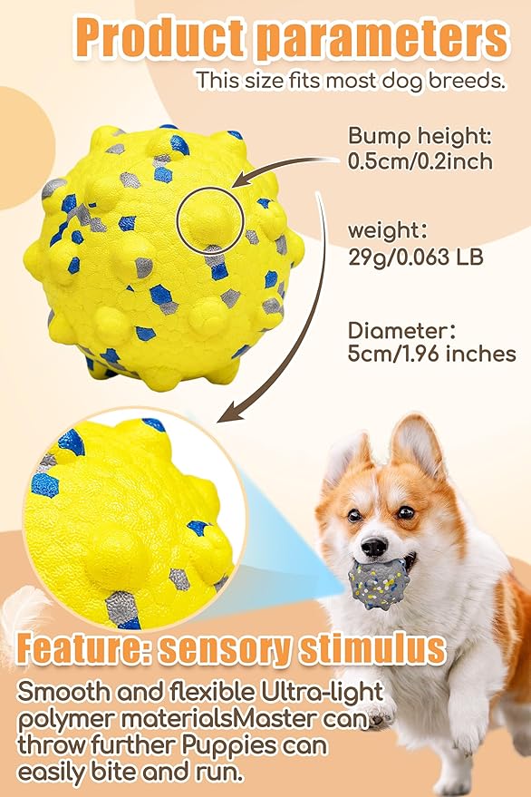 Dog Tennis Balls for Aggressive Chewers, Indestructible Durable Bouncy Interactive Toy for Dogs Fetch Game Lightweight Floating Outdoor Training(4Pcs Small)-PawvioPets