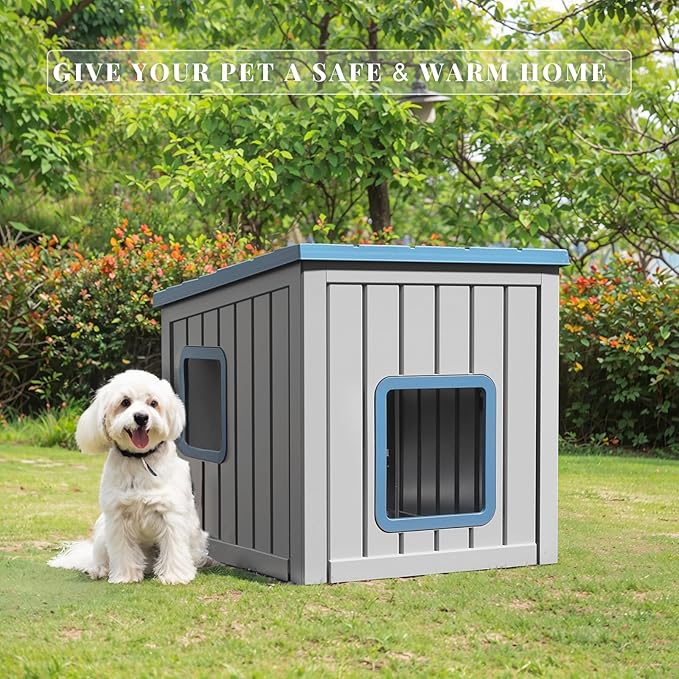 DRATO Dog House Indoor and Outdoor with Weatherproof Roof Removable Floors for Small to Middle Sized Dogs Easy to Assemble-PawvioPets