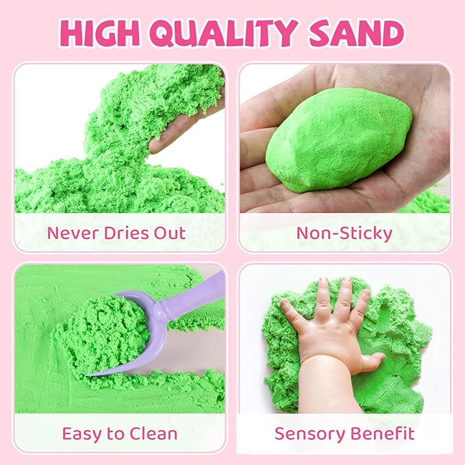 21 PCS Pet Sensory Bin, Dog & Cat Sandbox with Sand & Box, Play Sand Art Toys Kit, Pet Care Play Set, Beach Toys for Kids Ages 4-8, Birthday Gift Girls Boys 3 4 5 6 7 Years Old-PawvioPets