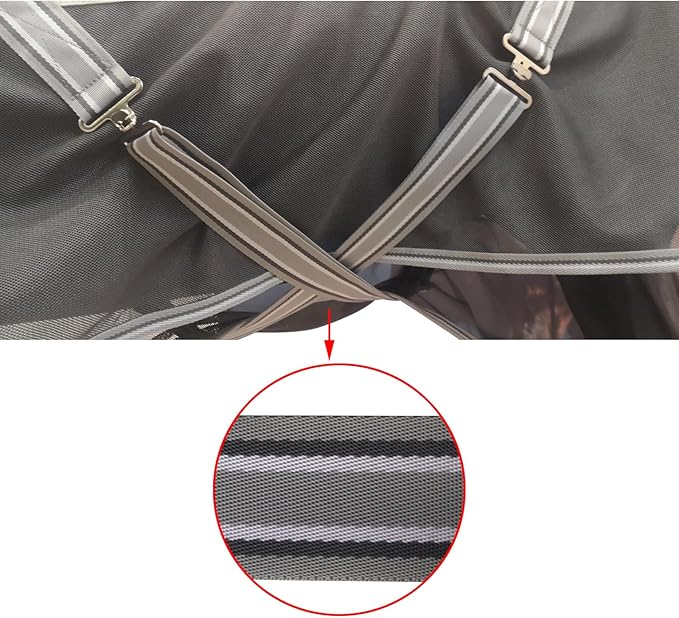 BARN & STABLE Breathable and UV Protective Horse Fly Sheets Tear-Resistant Mesh Fly Sheets for Horse Comfy Equine Summer Sheets with Removable Web Leg Straps-PawvioPets