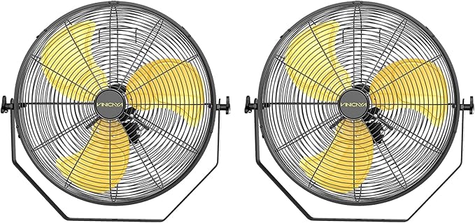 20 Inch Industrial Wall Mount Fan with 2 Pack, 5200 CFM Industrial Metal Wall Fans with Poweful Motor, 3 Speed, Heavy Duty Construction Indoor for Warehouse, Workshops, and Garage, UL Listed-PawvioPets