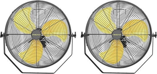 20 Inch Industrial Wall Mount Fan with 2 Pack, 5200 CFM Industrial Metal Wall Fans with Poweful Motor, 3 Speed, Heavy Duty Construction Indoor for Warehouse, Workshops, and Garage, UL Listed-PawvioPets