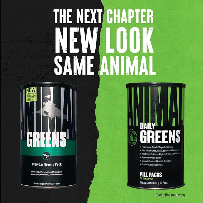 Animal Daily Greens Pill Packs - Kale, Wheat Grass, Alfalfa & More - Convenient Prebiotic and Probiotic Superfood Blend for Superior Digestion, Gut Health, and Immunity For Men & Women - 30 Day Supply-PawvioPets