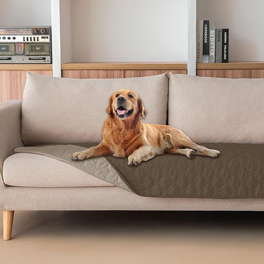 gogobunny 100% Double Sided Waterproof Dog Blanket Soft Pet Bed Cover Reversible Protect Furniture Couch Sofa Car for Puppy Cat Kids (Dark Walnut/Light Walnut, 30x90 Inch (Pack of 1))-PawvioPets