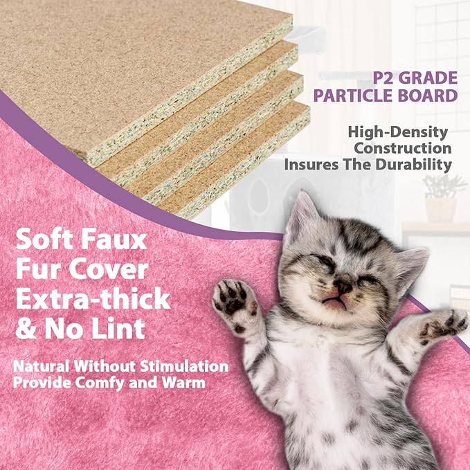 70 inches Cat Tower for Indoor Cats Multi-Level Cat Condos for XL Cat Tree Cat Climbing Tower with Scratching Posts, Hanging Toys,Pink-PawvioPets