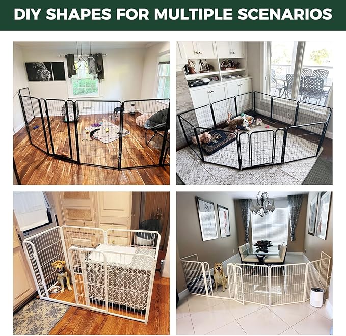FXW Homeplus Unleashed Indoor Dog Playpen - Stress-Free and Safe Play, Heavy Duty 40 Inch 12 Wire Panels Dog Pen for Medium and Large Dogs, Black│Patented-PawvioPets
