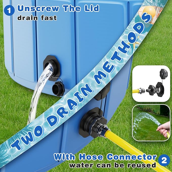 Foldable Dog Swimming Pool, Totiro 91"x16" Oversize Collapsable Hard Plastic Portable Bathing Tub for Pet Dog Kiddie Pool Indoor and Outdoor Leakproof PVC Play Pool for Large Dogs Pets Puppy Kids Blue-PawvioPets