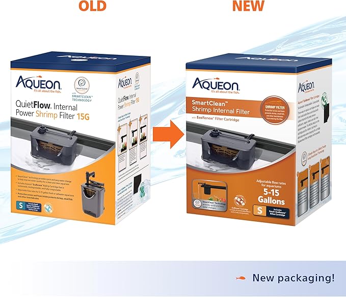 Aqueon QuietFlow Internal Filter with SmartClean Technology Shrimp, Small-PawvioPets