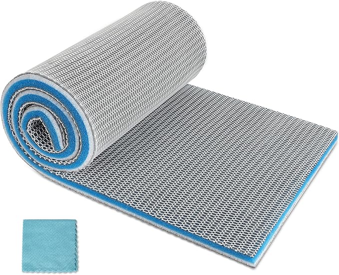 Aquarium Filter Media, Upgraded 8-Layer Filter Sponge Pad for Fish Tank and Pond, Super Filtering Effect, Cut to Fit, Reusable and Washable Aquarium Filter Floss (11.8” x 15.7”)-PawvioPets