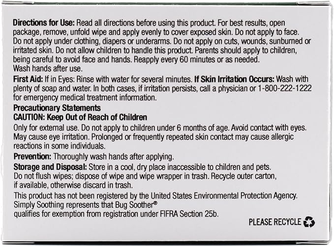 Bug Soother Wipes (30 ct) - Natural Insect, Gnat and Mosquito Repellent & Deterrent - 100% DEET-Free Safe Bug Wipes for Adults, Kids, & Pets - Made in USA-PawvioPets