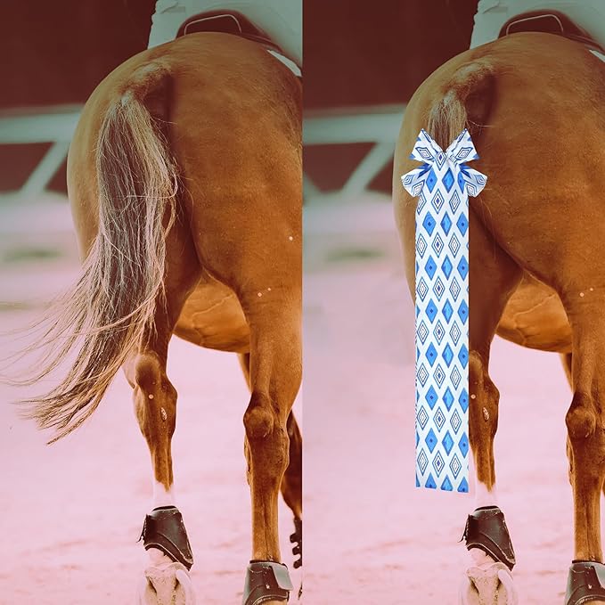 6 Pcs Horse Tail Bag Breathable Guard 22" Slip on Horse Care Tail Wrap 2 Strand Closure Straps Grooming Supplies to Keep from Dirt Breakage Rubbing 6 Designs(Aesthetic Style)-PawvioPets