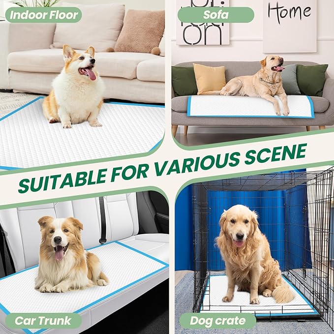 100 Count Large Dog & Cat Puppy Pee Pads - 28"x30" Absorbent Potty Training Pads | Leakproof Quick-Dry Disposable Pet Pads for Puppies, Dogs & Cats | Indoor, Outdoor, Litter Box, Housebreaking Use-PawvioPets