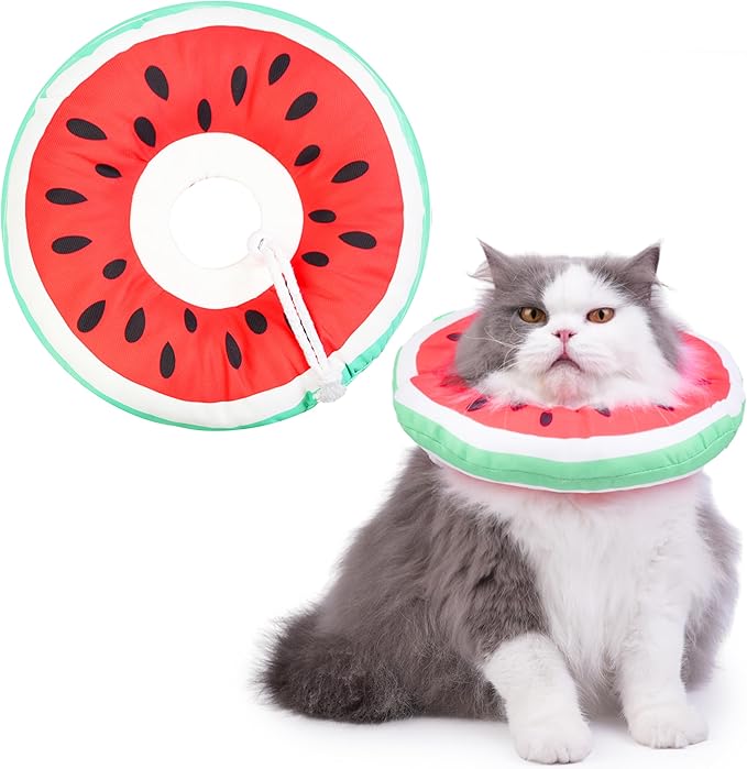 Cat Cone Collar Soft, Waterproof Cat Recovery Collar for Wound Healing Cute Cat Donut Adjustable Cat Cones to Stop Licking Comfortable Neck Elizabethan Collars for Cats Kittens After Surgery-PawvioPets