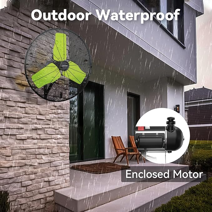 24 Inch 9500 CFM Waterproof Wall Fan Pro Series - Outdoor High Velocity Wall Mount Fan with Enclosed Motor for Residential, Warehouse, Patio, Shop, Garage, Barn UL Safety Listed-PawvioPets