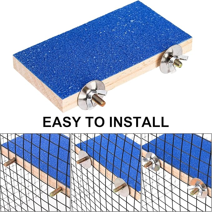 8 Pcs Bird Perch Stand Toy, Colorful Wood Parrot Perch Stand Platform Paw Grinding Stick, Bird Cage Accessories for Budgies,Parakeet,Cockatiel, Lorikeet, Conure-PawvioPets