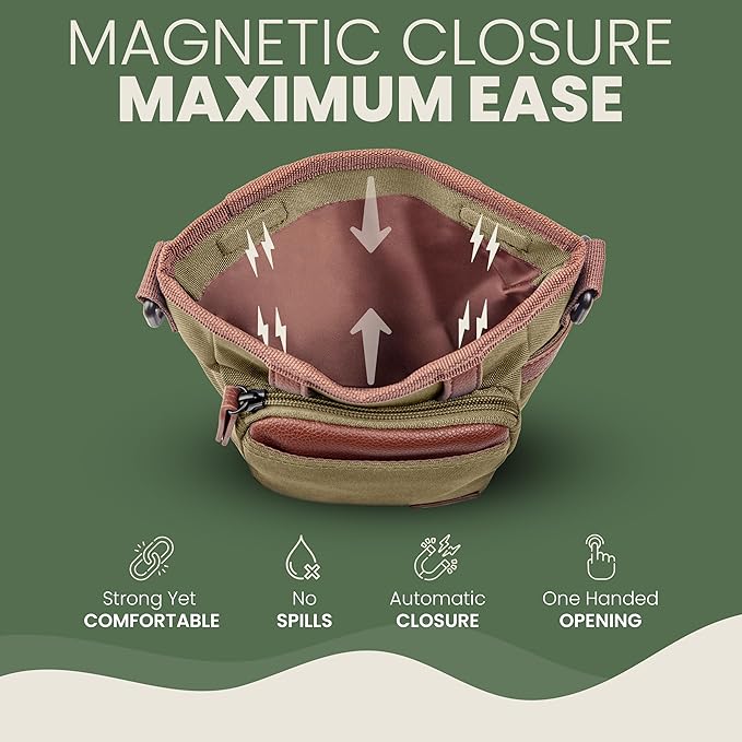 BEAU&FUR Dog Treat Pouch with Clicker for Training - Hands-Free Dog Treat Bag with Magnetic Closure, Built-in Poop Bag Holder Pocket-PawvioPets