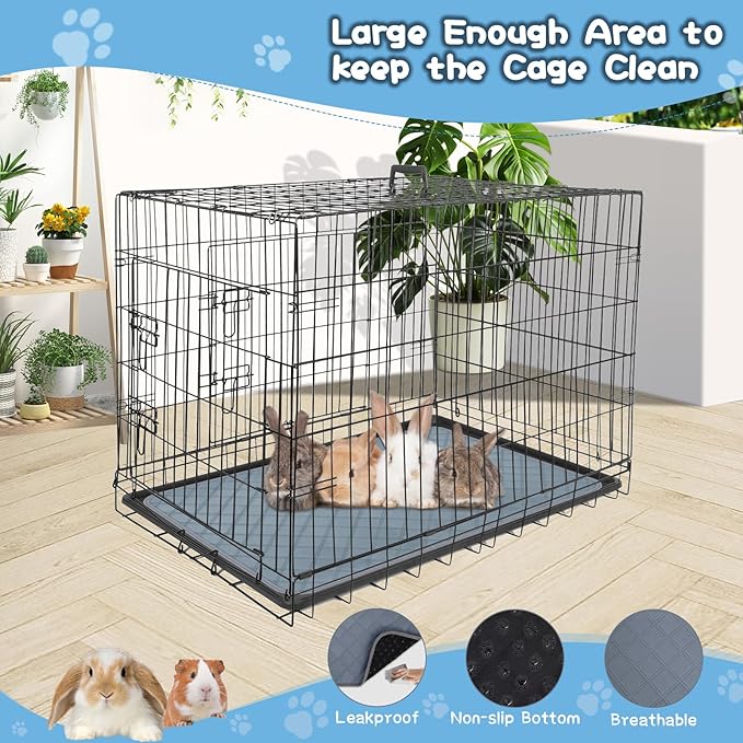 6 Packs Washable Guinea Pig Cage Liners, Waterproof Guinea Pig Pee Pads Reusable Absorbent Bedding Anti Slip Mats for Small Animals Bunny Rabbit Hamster (24 x 18in)-PawvioPets