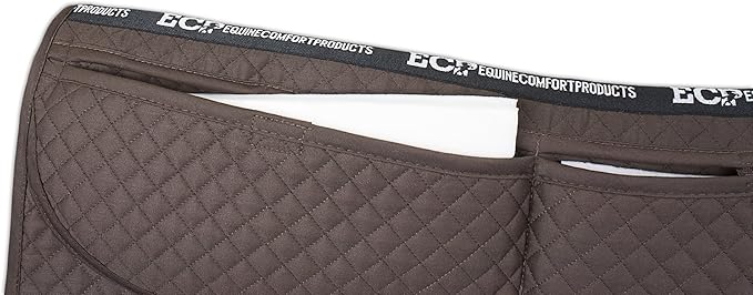 ECP Equine Comfort Products Thermoregulating Western Saddle Pad, Machine Washable Contoured Fit, Water Absorbing, Therapeutic, Shock Absorbing with Adjustable Memory Foam Shims-PawvioPets