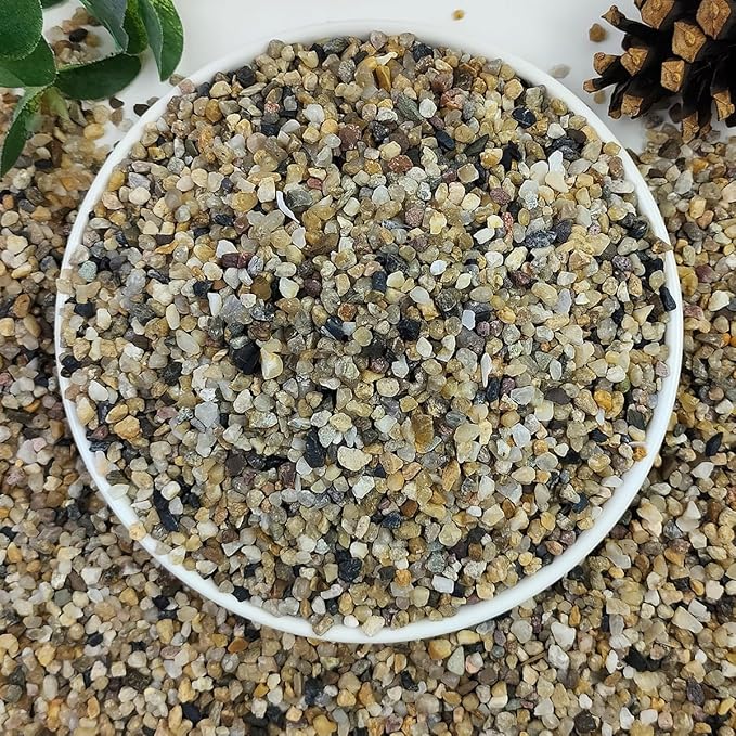20lbs Aquarium Gravel, 1/8"(2-4mm) Natural River Rocks Succulent Cactus Pea Gravel for Plants, Fish Tank, Decorative Pebbles for Gardening, Flower Pots, Vase Fillers, Landscaping-PawvioPets