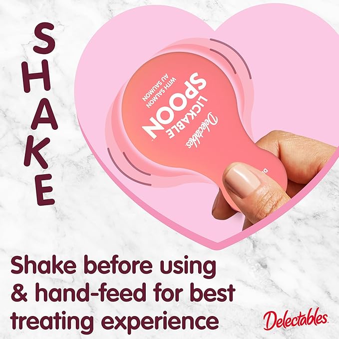 Delectables Lickable Spoon™ Handheld Wet Cat Treats Made with Real Chicken & Salmon, Creamy Puree, Mess Free, Quick & Easy, Grain-Free, No Added Fillers, No Added Preservatives, Variety Pack, 20ct-PawvioPets