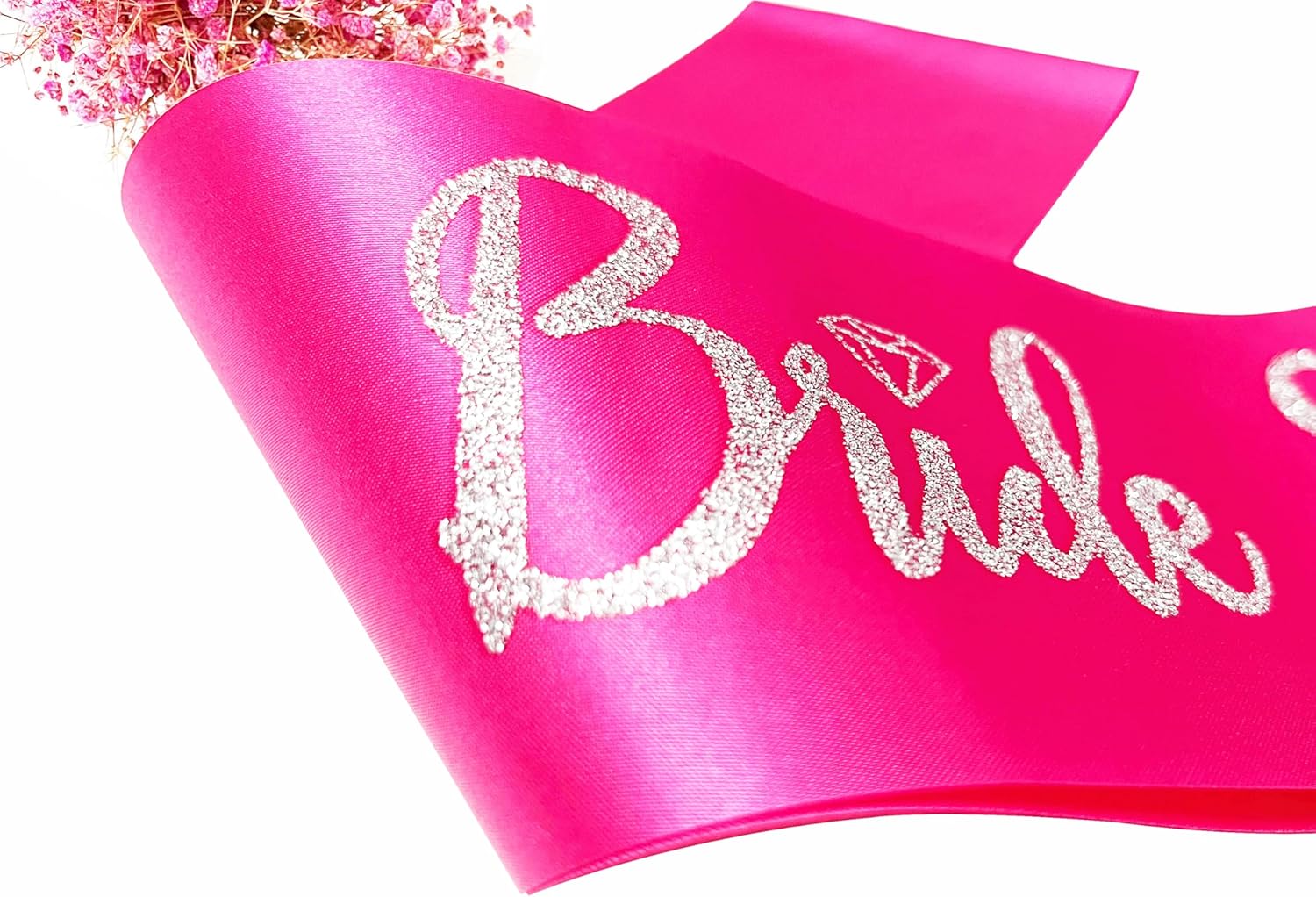 Bride Squad Sashes, 6 Pack Silver Glitter Bachelorette Party Sash for Bridal Shower Wedding Party Accessories Supplies Engagement Gifts Hot Pink