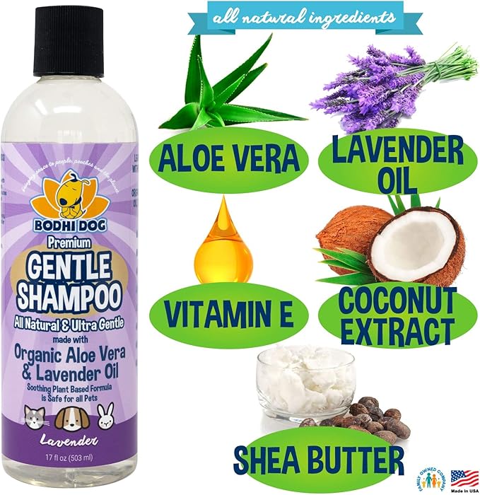 Bodhi Dog Premium Gentle Shampoo - Soothing, Ultra-Gentle Puppy Shampoo with Aloe Vera & Lavender Oil - Natural Moisturizing Pet Wash for Puppies, Dogs & Cats (17 Fl Oz)-PawvioPets