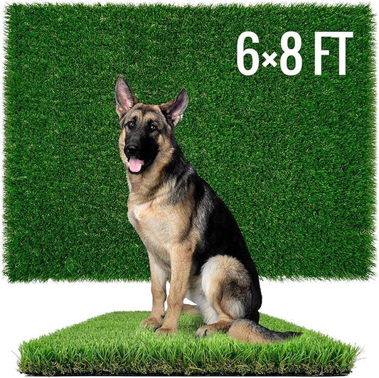 Fake Grass for Dogs to Pee On, Artificial Turf for Dogs, Grass Pee Pad for Dogs Potty Training, Premium 6x8FT Extra Large, Indoor Outdoor Turf Grass Pad for Dogs-PawvioPets
