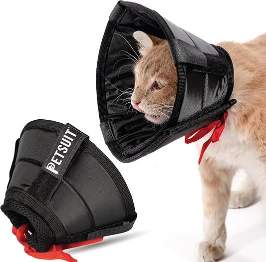 Cat Cone Collar - Soft Adjustable Cat Elizabethan Healing Collar – Lightweight Wound‑Protection Neck Cone for Licking/Biting Prevention, Fits Neck 6.5″–10.5″, Ideal Post‑Surgery & Injury Care-PawvioPets