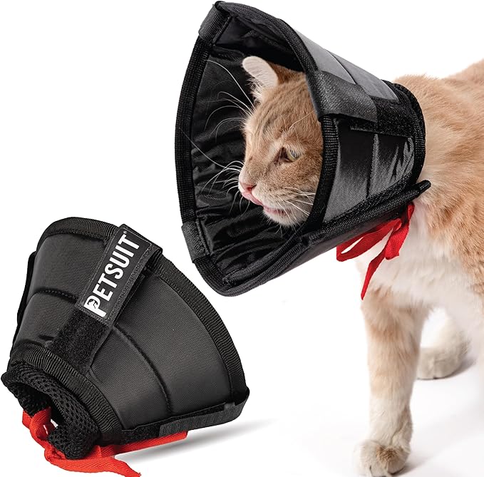 Cat Cone Collar - Soft Adjustable Cat Elizabethan Healing Collar – Lightweight Wound‑Protection Neck Cone for Licking/Biting Prevention, Fits Neck 6.5″–10.5″, Ideal Post‑Surgery & Injury Care-PawvioPets