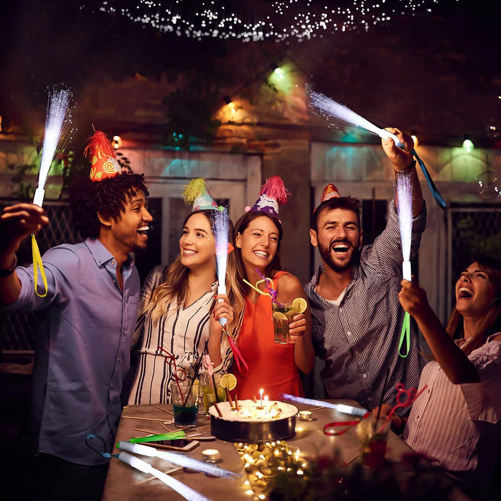 100 Pcs White Fiber Optic Wands Bulk Wedding Sparklers Party Favors LED Light Glow Sticks with 3 Modes Long Flashing Glow for Birthday Wedding Bridal Shower Glow in the Dark Party Favors