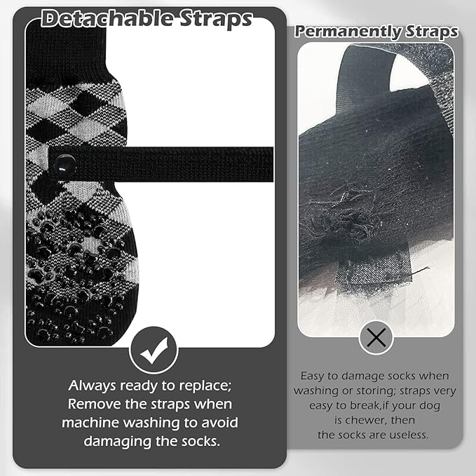 EXPAWLORER Anti Slip Dog Socks to Prevent Licking Paws, Dog Shoes for Hot Pavement, Dog Booties for Small Medium Large Senior Dogs, Traction Control Boots & Paw Protectors for Hardwood Floors-PawvioPets