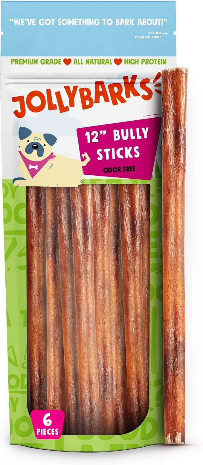 Bully Sticks for Small Dogs | All Natural, Single Ingredient for Puppies to Medium Dogs (12" Stnd Bully Sticks - 6pk)-PawvioPets