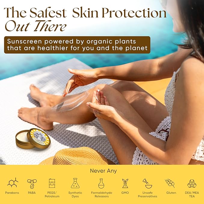 Beef Tallow Sunscreen Organic with Non Nano Zinc Oxide Formula for Daily Protection, 4oz Reef Safe Sunblock, SPF 30 All Natural Chemical Free Sunscreen, Made in USA, Natural Organic Sunblock for Skin-PawvioPets