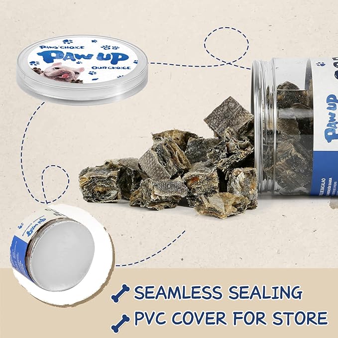 Cod Skin Cubes Dog Treat, Chew Fish Skins Rolls w/Taurine, One-Ingredient Grain Free Healthy Dog Treat, Rich in Omega3, 8 oz-PawvioPets