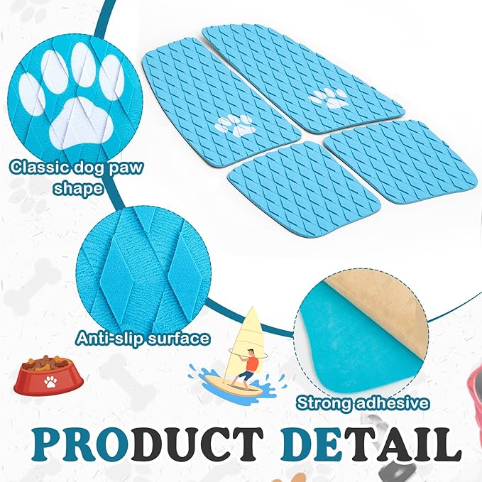 Dog Traction Pad Dog Paddle Board Kayak Accessories 21.2 x 15.3 Inch Non Slip Deck Grip Mat Surfboard Traction Good Grip EVA Foams for SUP Skimboard Paddleboard Surfboard-PawvioPets