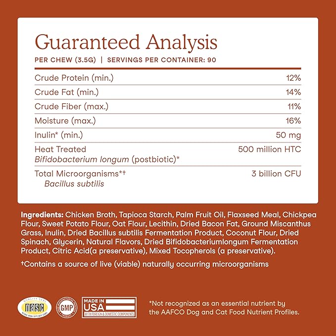 Fera Pets Probiotics for Dogs with Prebiotics and Postbiotics - Full Spectrum Gut Health Support - Promotes a Balanced Gut Microbiome - Boosts Immune Health - 90 Soft Chews-PawvioPets