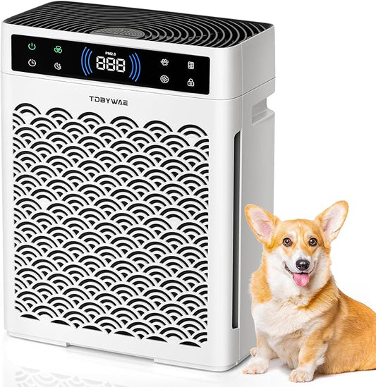 Air Purifiers for Home, Large Room up to 3000 Ft², HEPA Air Purifier for Home Pets with Filter, Air Quality Sensor, Timer, Air Cleaner for Bedroom, Dorm Room, Pet Hair, Office-PawvioPets